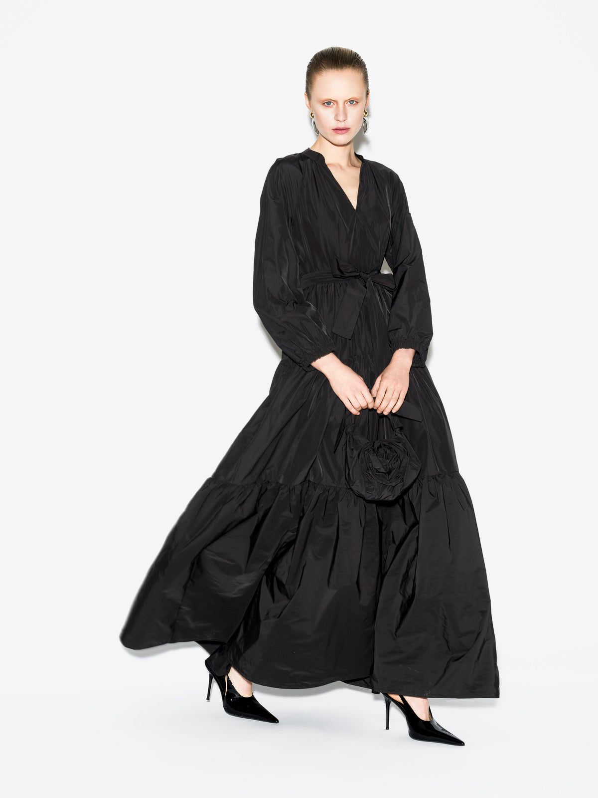 Ahi dress in black + Cloud bag in black