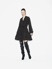 AGAVE black tiered taffeta dress