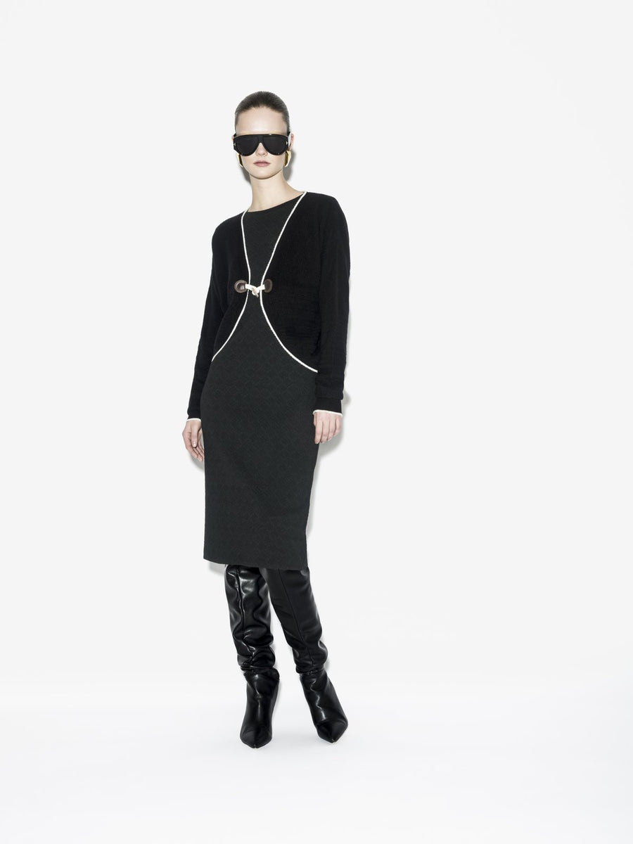 SOTO cardigan en laine noire, vue de face